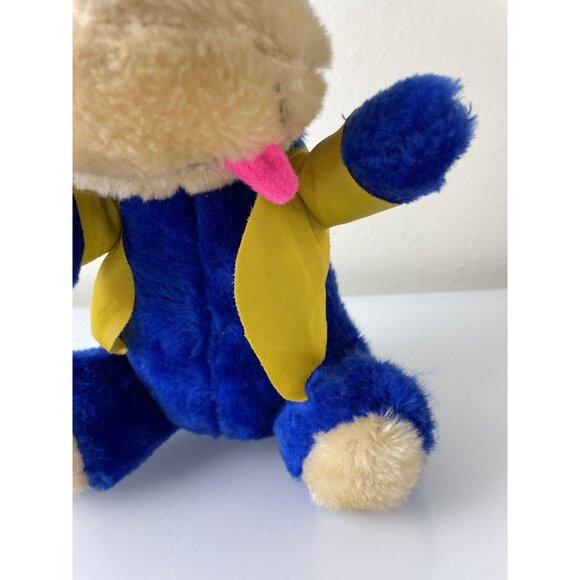 Vintage ACE Novelty Co Inc Blue Bear Yellow Hat & Rain Jacket Plush Toy US 9.25” - Picture 3 of 12